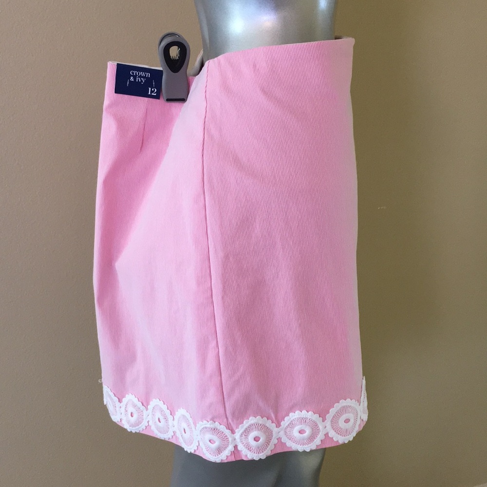 CROWN & IVY | Hello Spring Pink Rage / White Stripe Skort - Picture 7 of 11